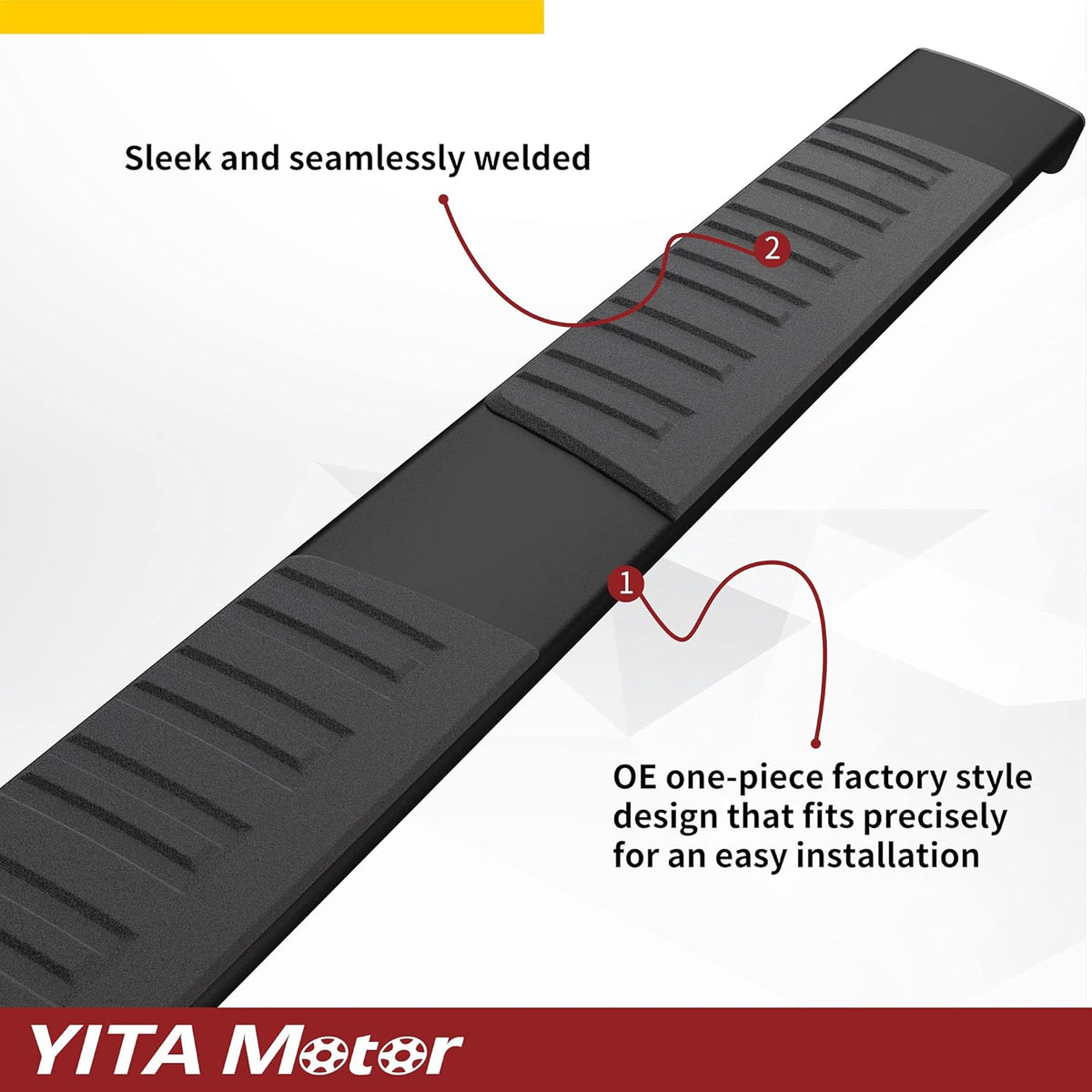 6 Inches Aluminum Black Running Boards F956