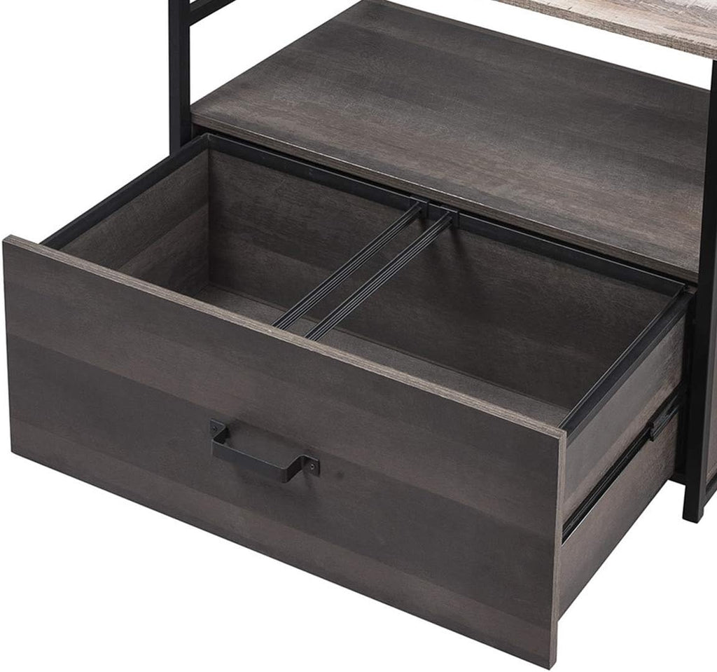 Lateral File Cabinet with Shelf and Drawer W8841