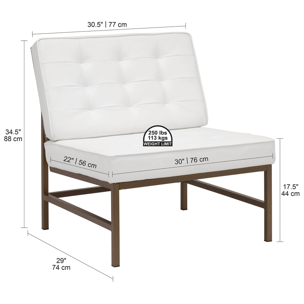 Tufted Blended Leather Accent Chair H5114