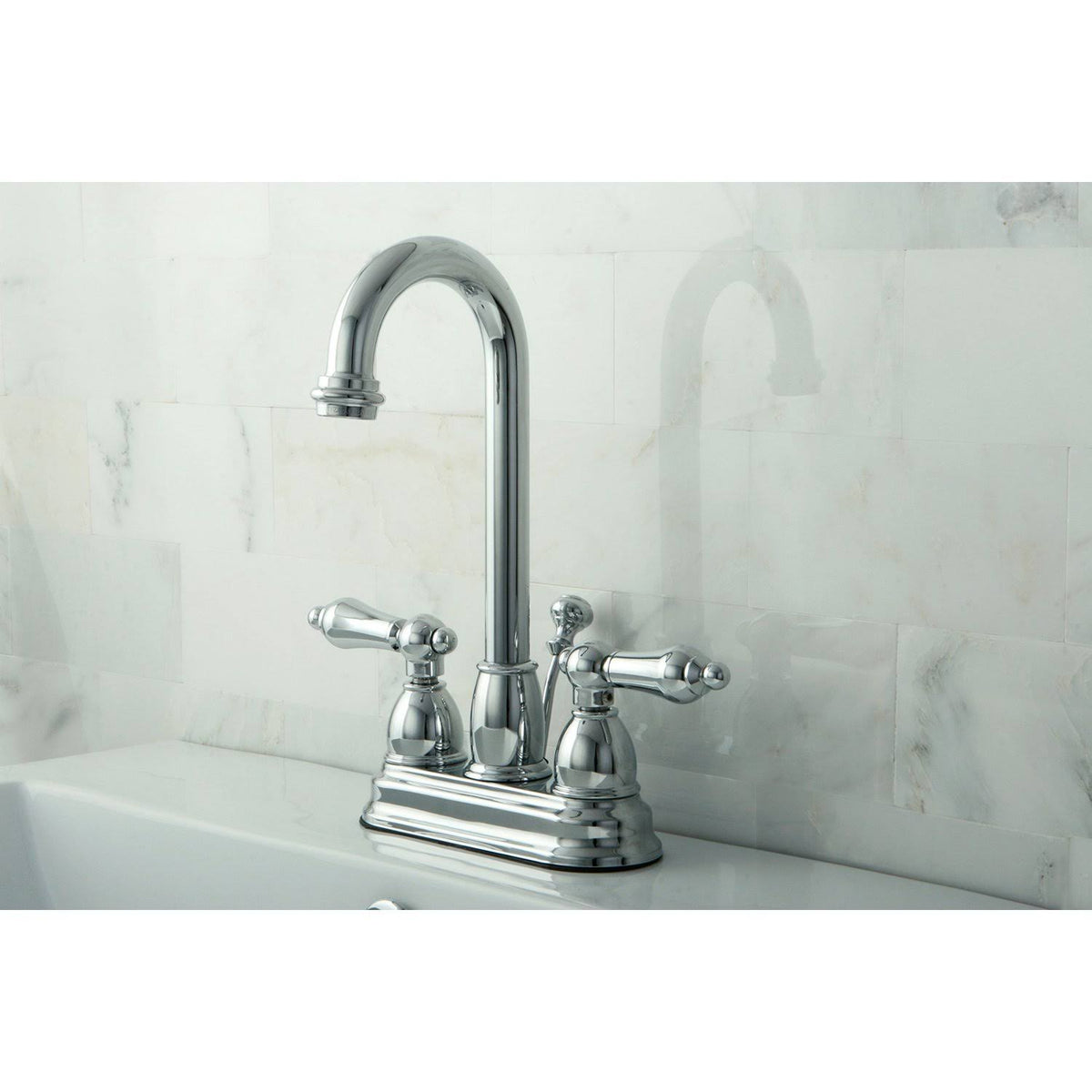 Two Handle Centerset Lavatory Faucet with Pop-Up Polished Brass D39802