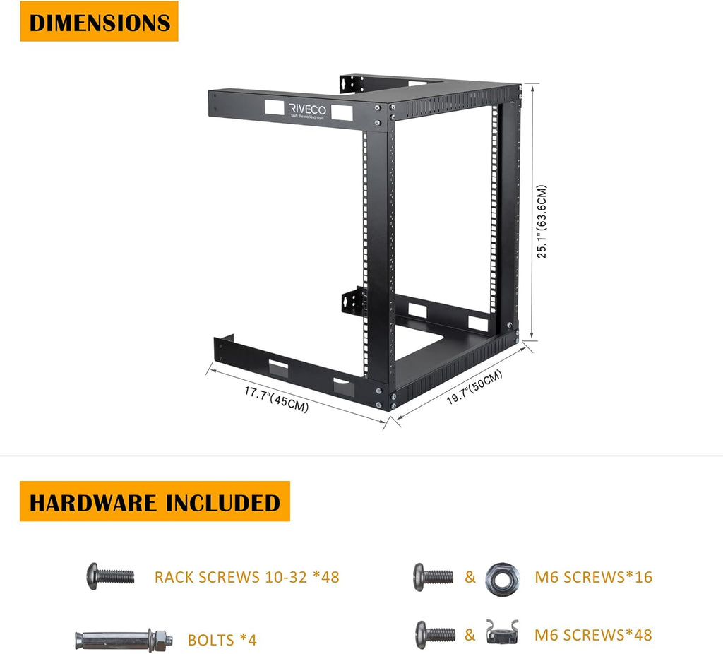 12U 19 Wall Mount Server Rack Black V127665