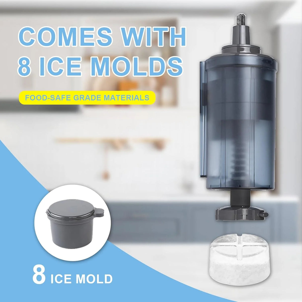 Shave Ice Attachment for Mixer with 8 Ice Molds N9241