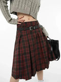 Dark Red Checkerboard Skirt G470