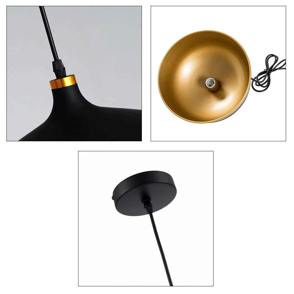 Black and Gold Metal Pendant Light J85783