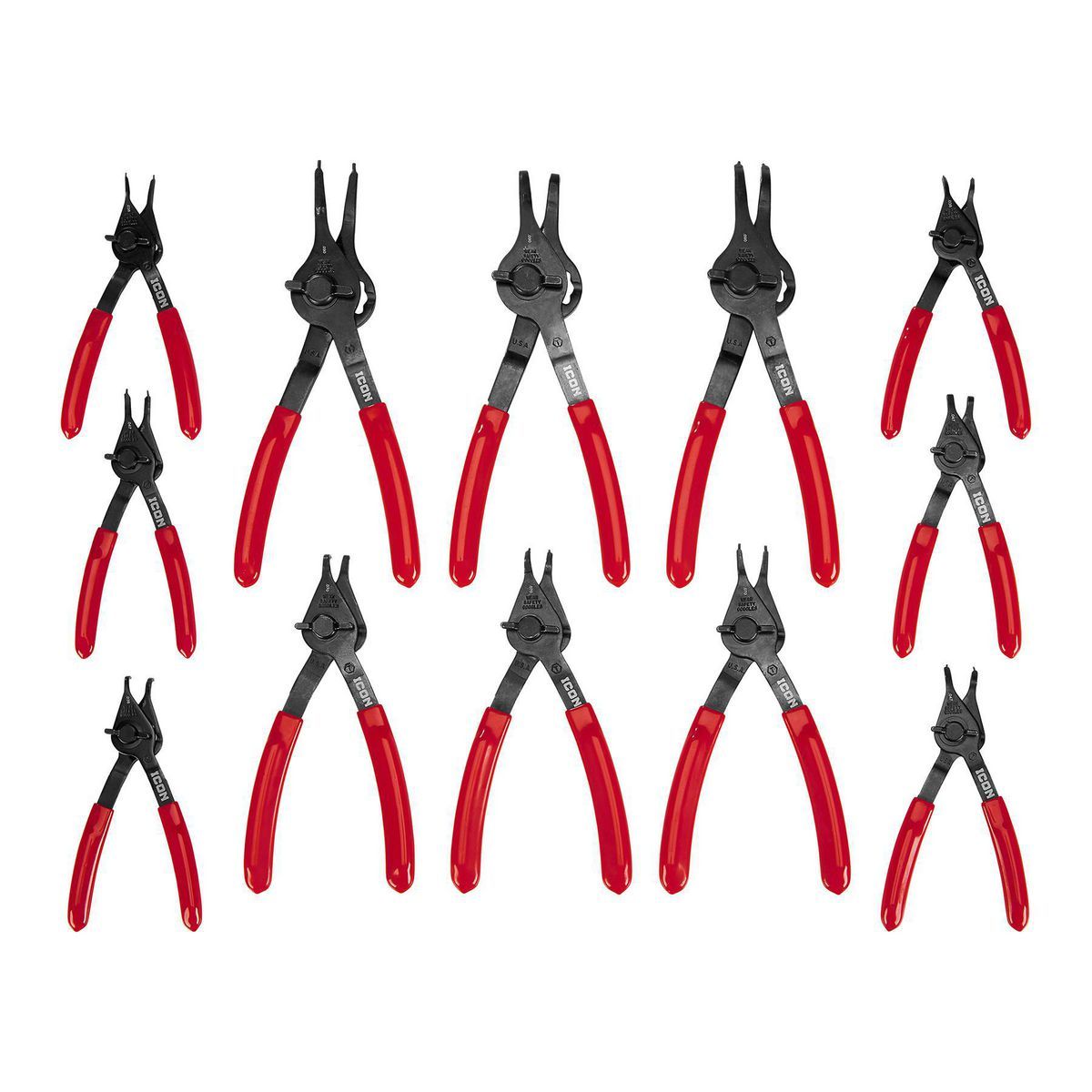 Quarter-Turn Convertible Retaining-Ring Pliers Set, 12-Piece O7353