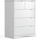 White 5 Drawer Wood Dresser N1613