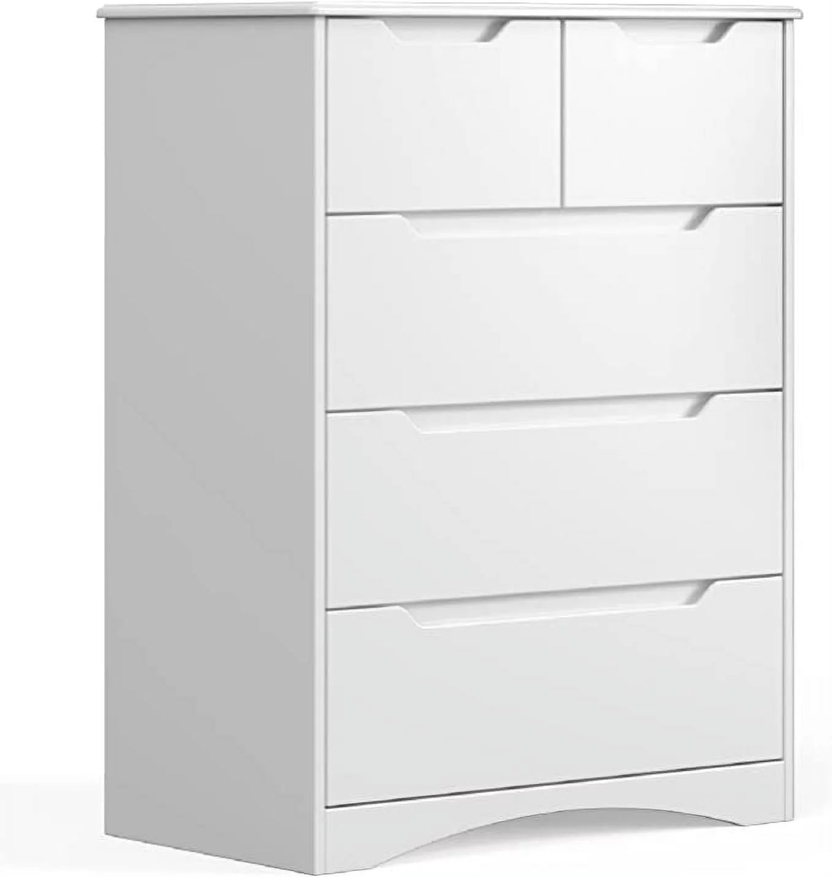 White 5 Drawer Wood Dresser N1613