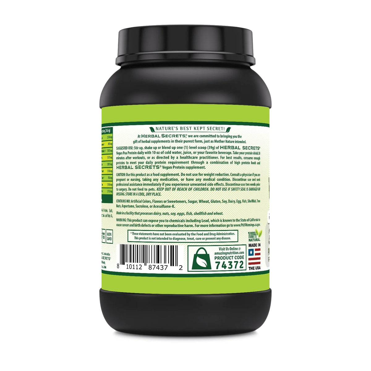 Vegan Pea Protein Powder 2 Lbs Vanilla E937680