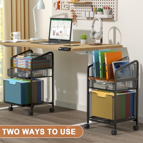 White Rolling File Cabinet with Adjustable Dividers L12772