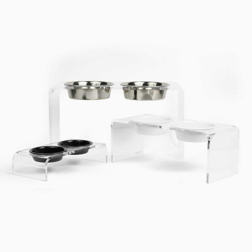 Clear Double Bowl Pet Feeder A388057