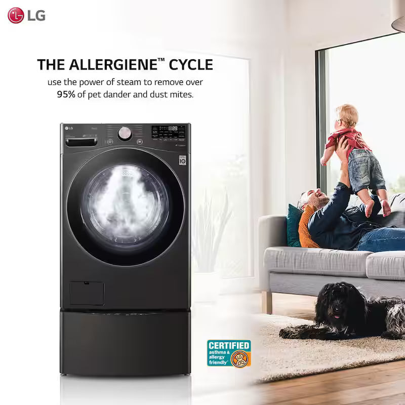 4.5 cu. ft. Stackable Smart Front Load Washer in Black Steel K73733