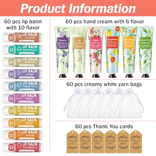 Hand Cream and Lip Balm Set with Organza Bag C56390