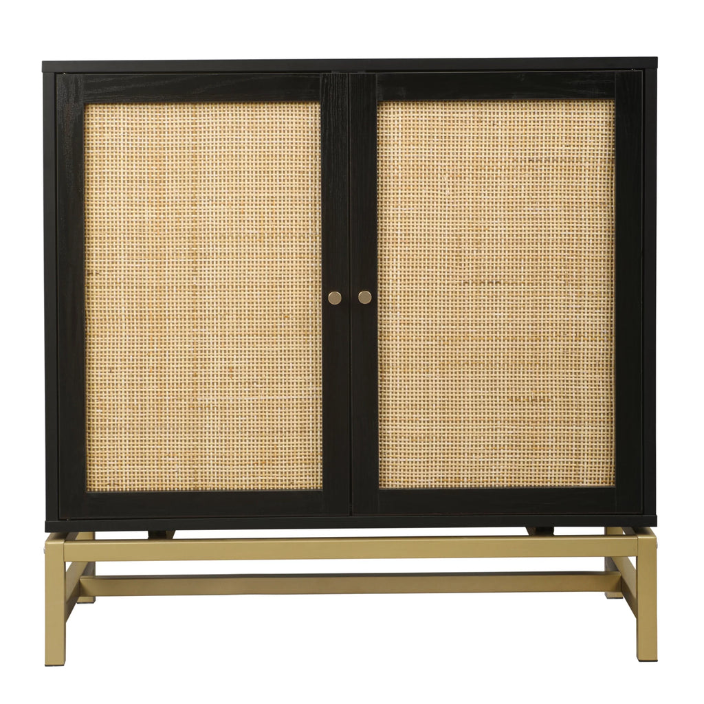 Set of 2 Natural Rattan 2 Door Cabinet H12704