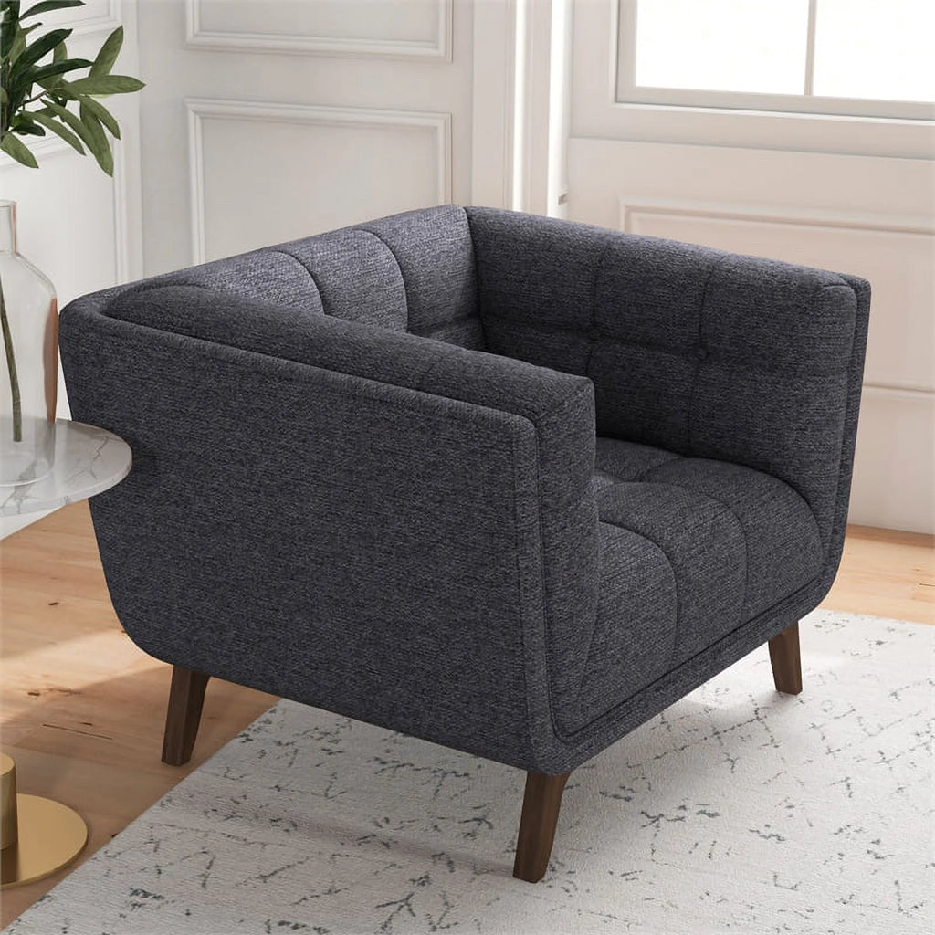 Mid Century Modern Fabric Accent Chair in Gray H77922
