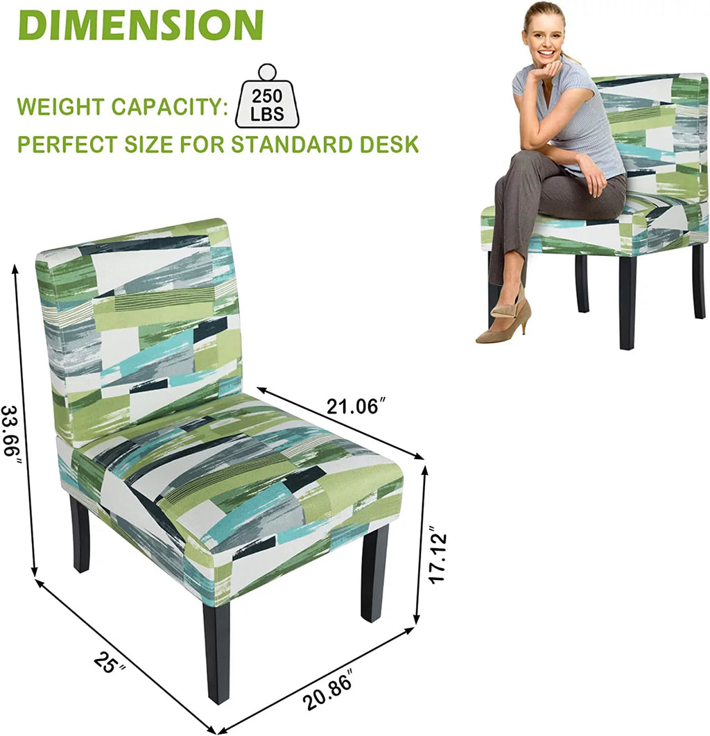 Green Fabric Armless Accent Chair D546591