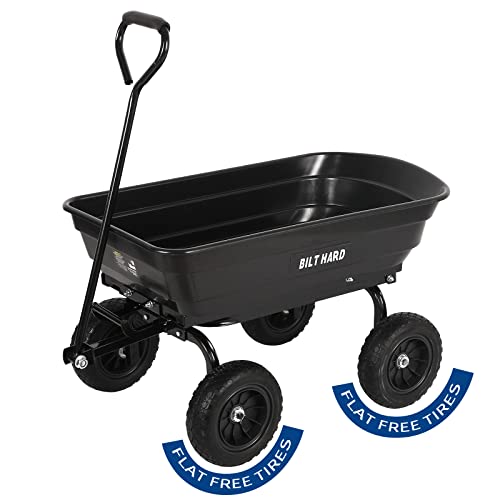 4 Cu.Ft. Poly Yard Dump Cart with 180° Rotating Handle Z56253