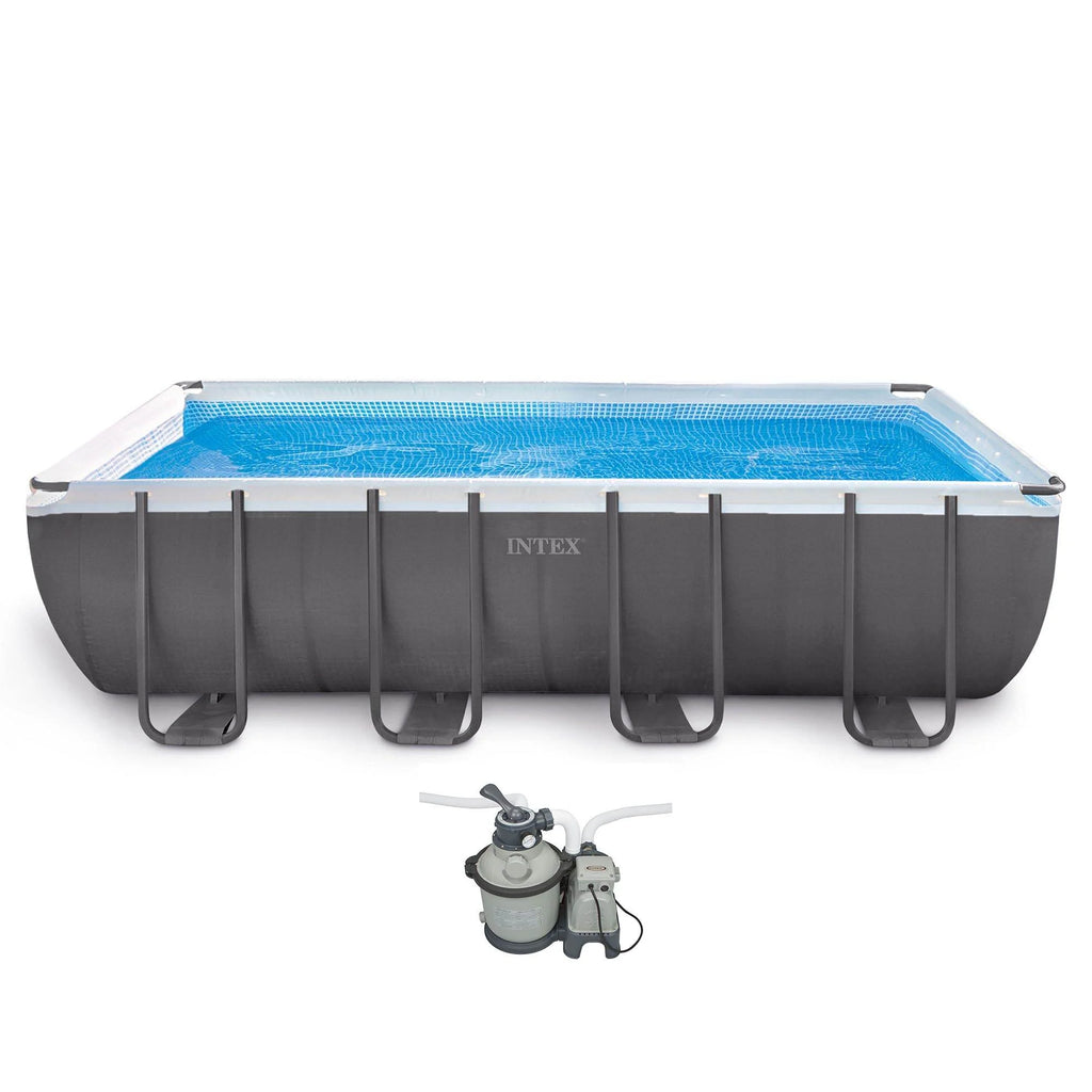 18ft x 9ft x 52in Rectangular Above Ground Pool with Pump D289