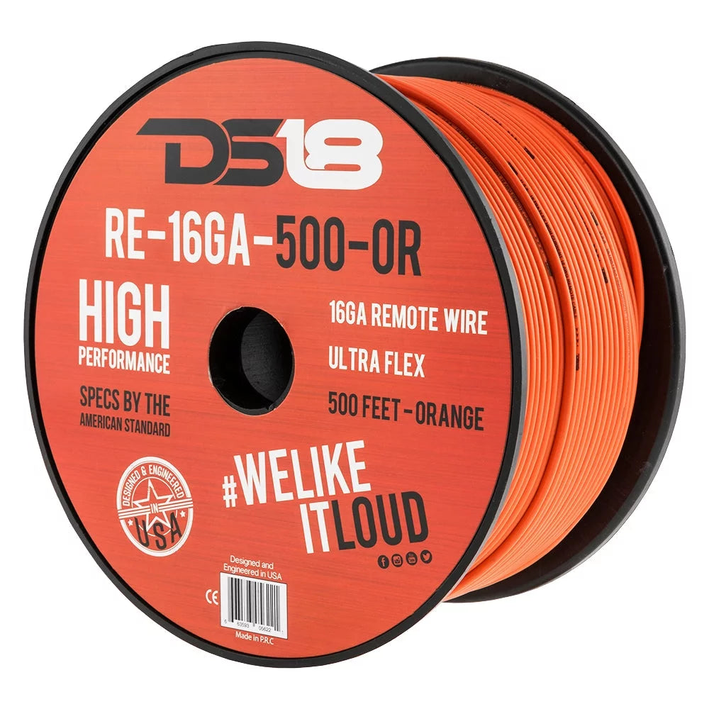 16 Gauge 500' Feet Red Primary Remote Wire 12V Auto Wiring Cable AWG Ultra Flex Spool O1889