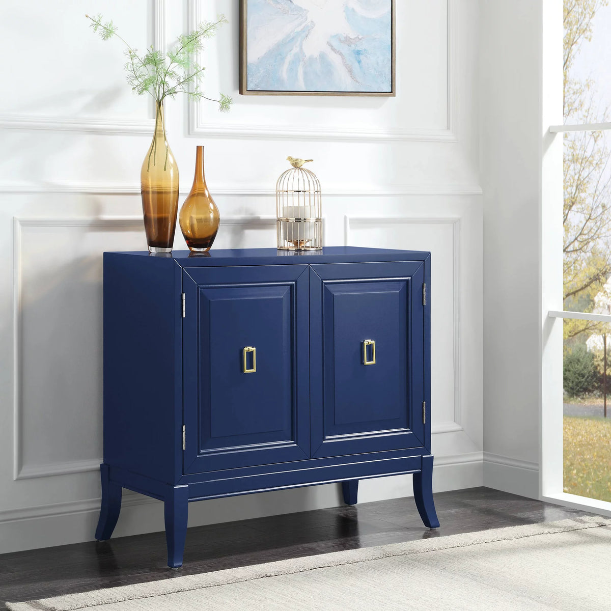 Blue Console Table with Door T685137
