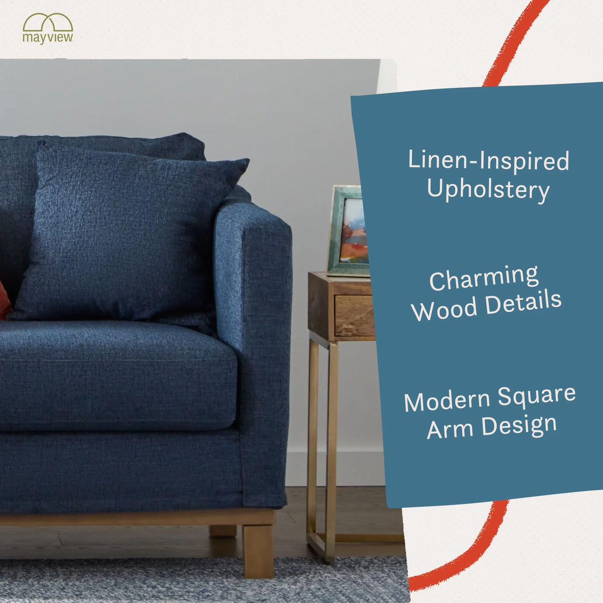 Navy Upholstered Loveseat N403279