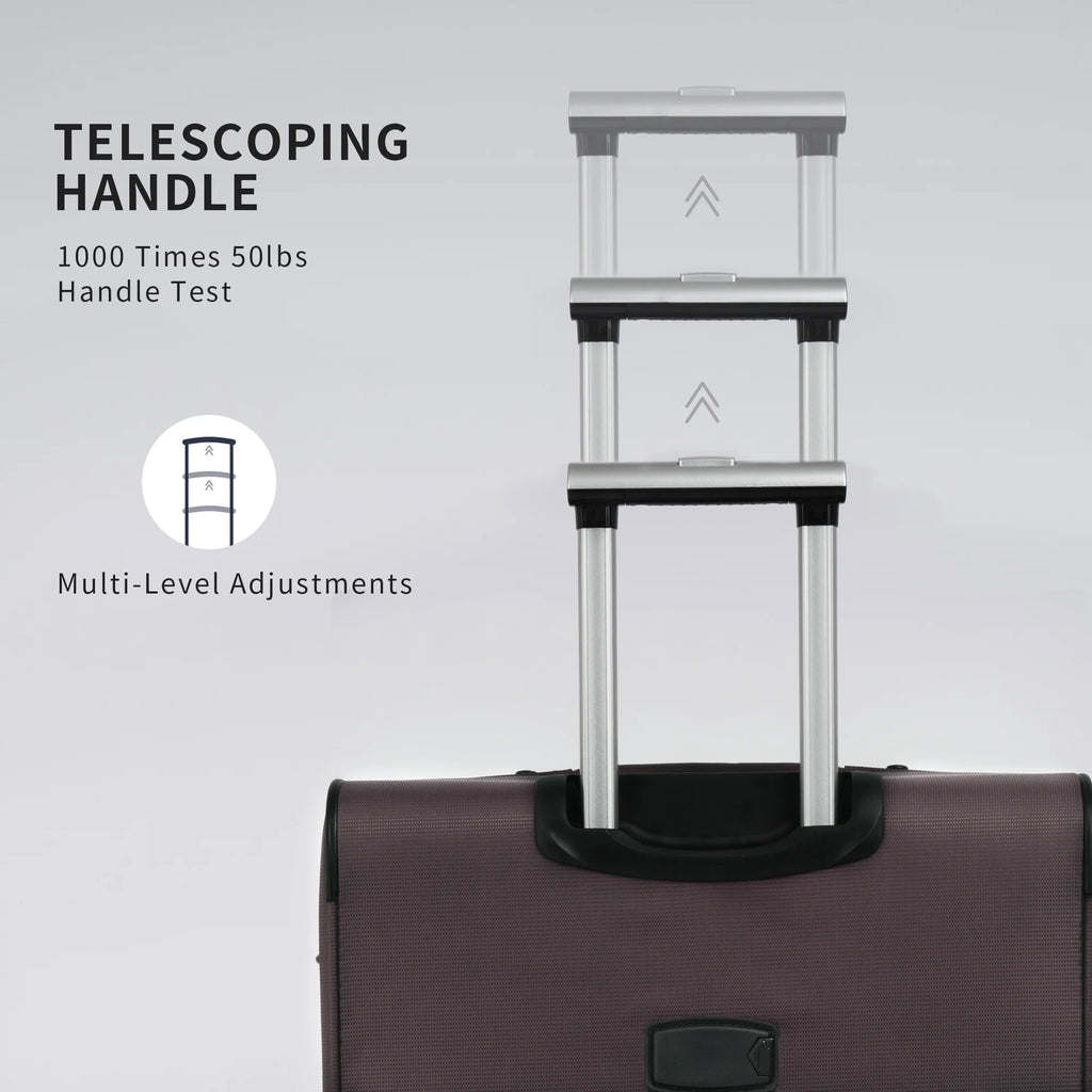 3 PCS Lightweight Expandable Softside Luggage Set with Spinner Wheel and TSA Lock H68316