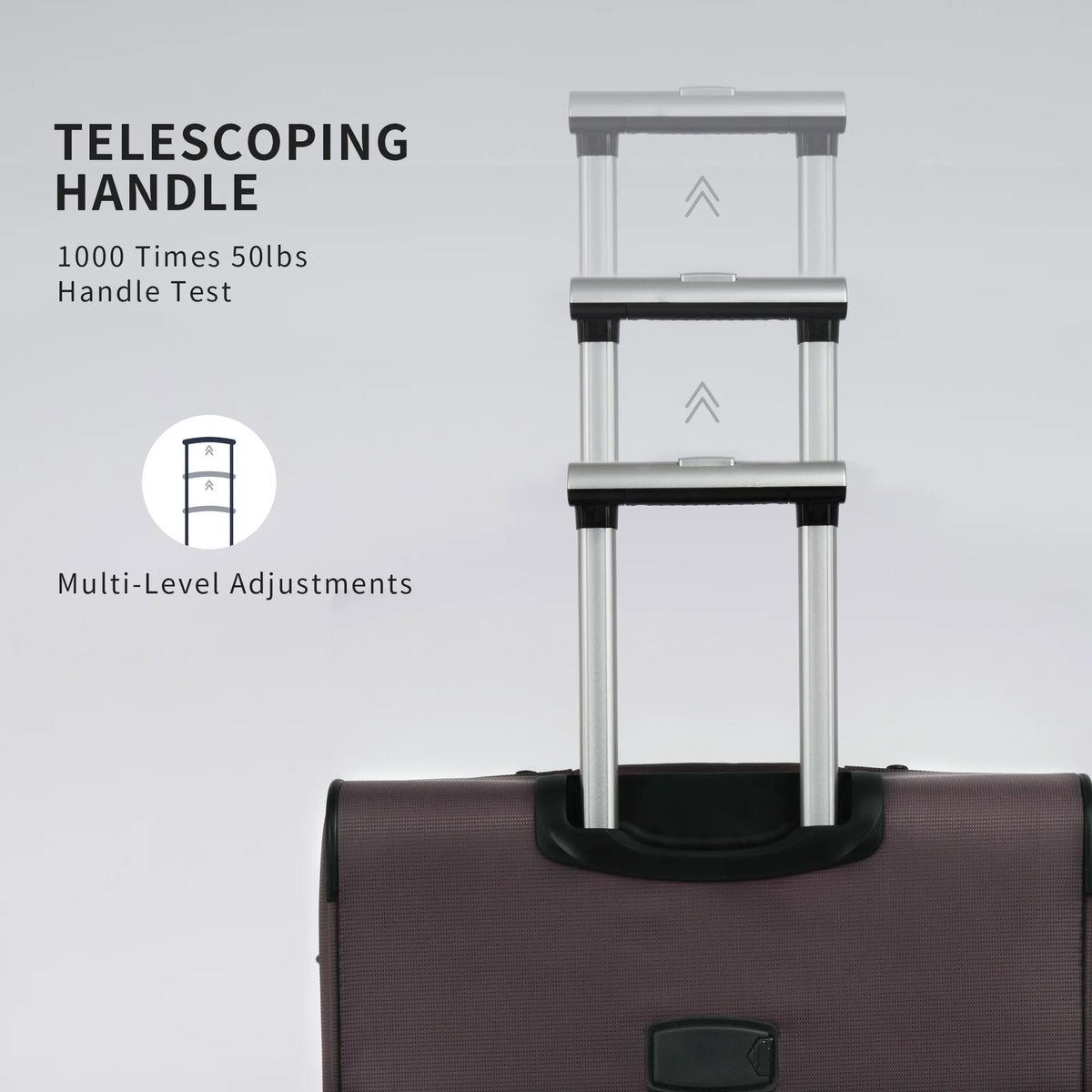 3 PCS Lightweight Expandable Softside Luggage Set with Spinner Wheel and TSA Lock H68316