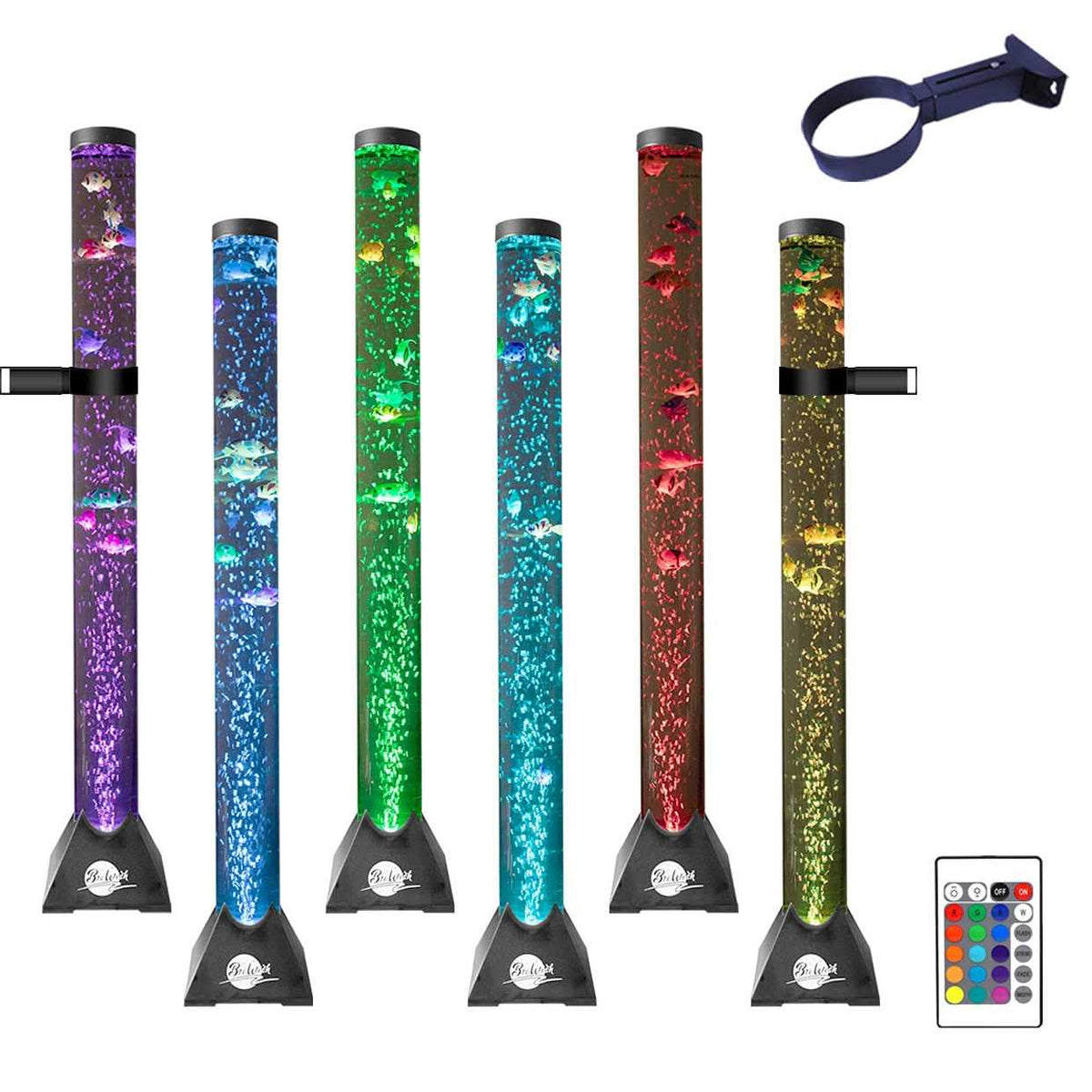 4FT LED Water Bubble Fish Tube Floor Lamp with 20 Color Changing Light Effects Y9926