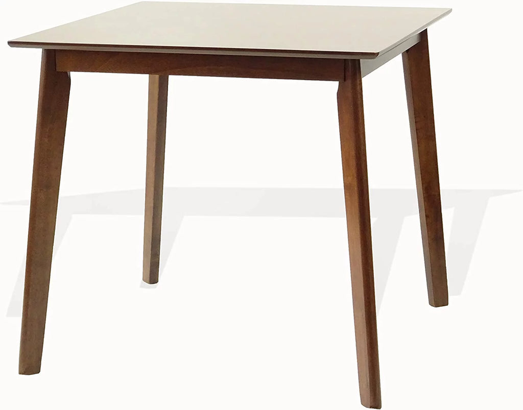 Set of 3 Square Dining Table and 2 Side Chairs Solid Wood Medium Brown S18829