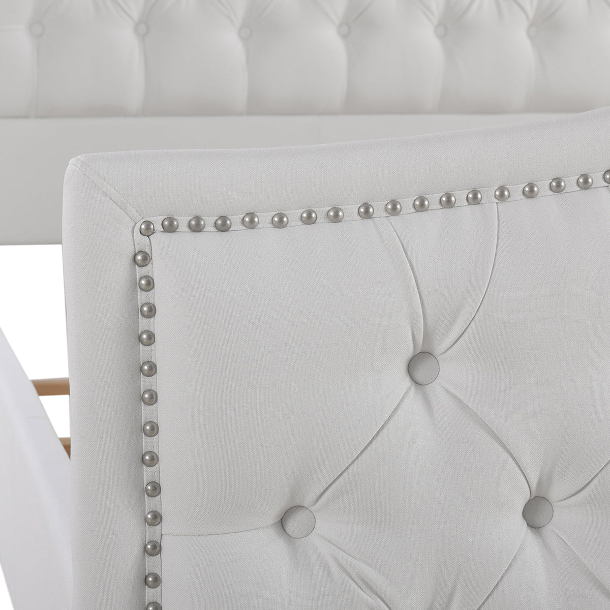 Tufted Wingback King Bed Bright White F8686