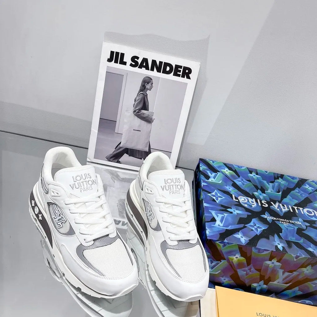 White Iridescent Textile Sneaker S64992