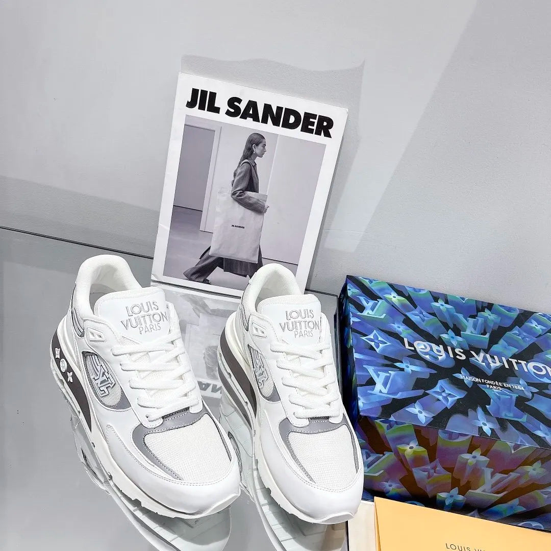 White Iridescent Textile Sneaker S64992