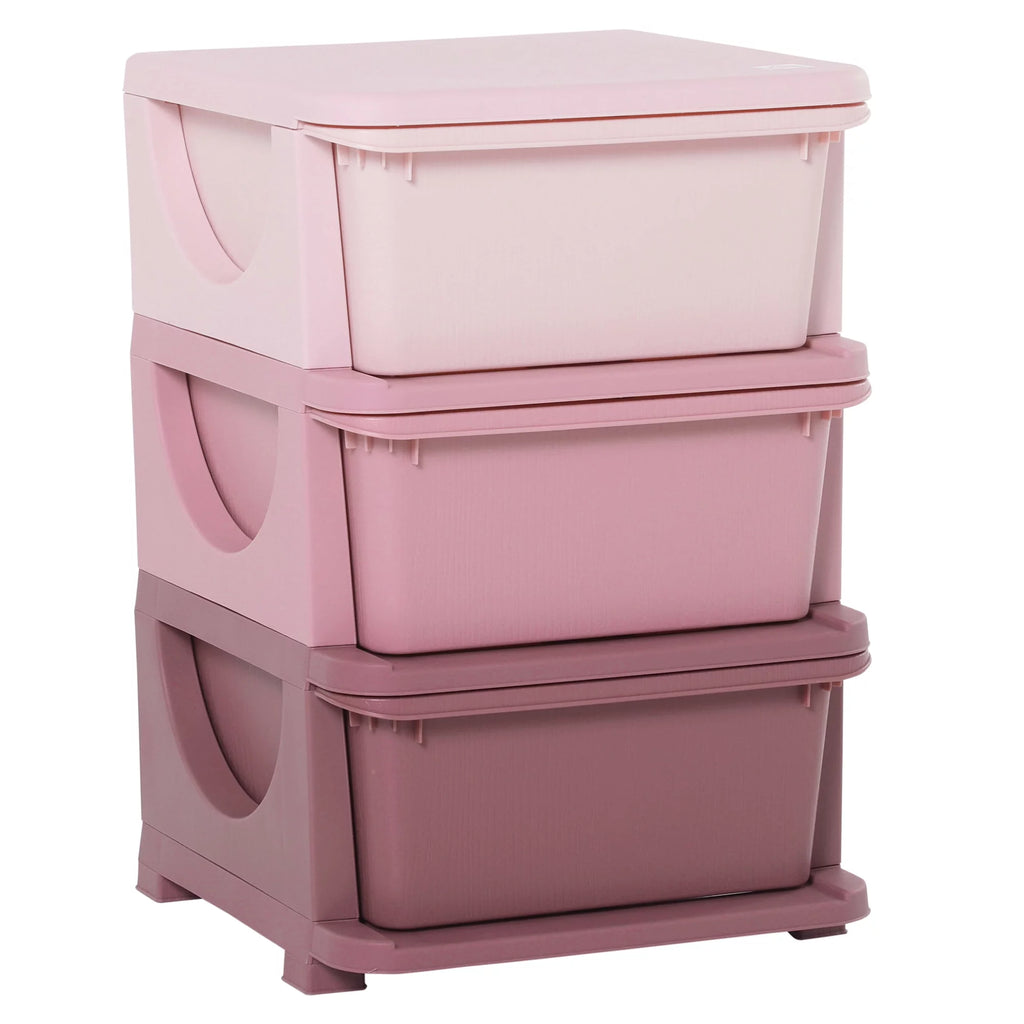 Blue 3 Tier Kids Storage Unit Dresser Tower L179