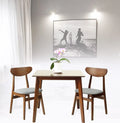 Set of 3 Square Dining Table and 2 Side Chairs Solid Wood Medium Brown S18829