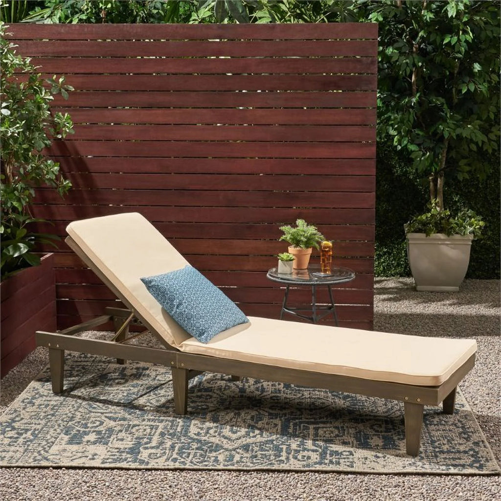 Acacia Wood Chaise Lounge Y701