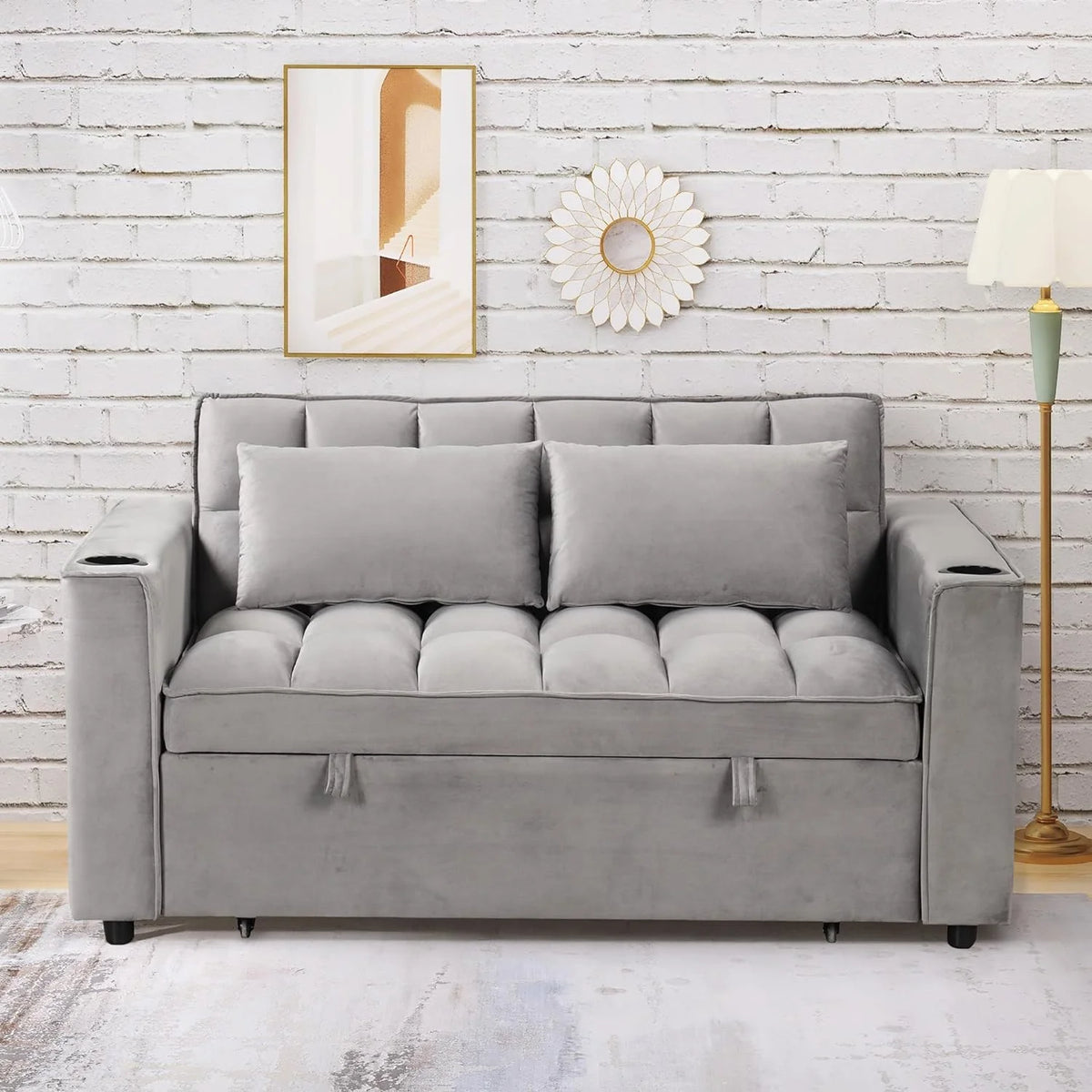 Convertible Sofa Couch with Pull Out Bed D3367
