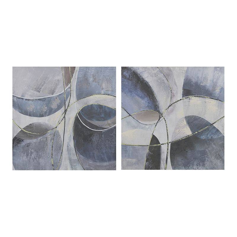 Blue Abstract Printed Canvas 2 Piece Set A174641