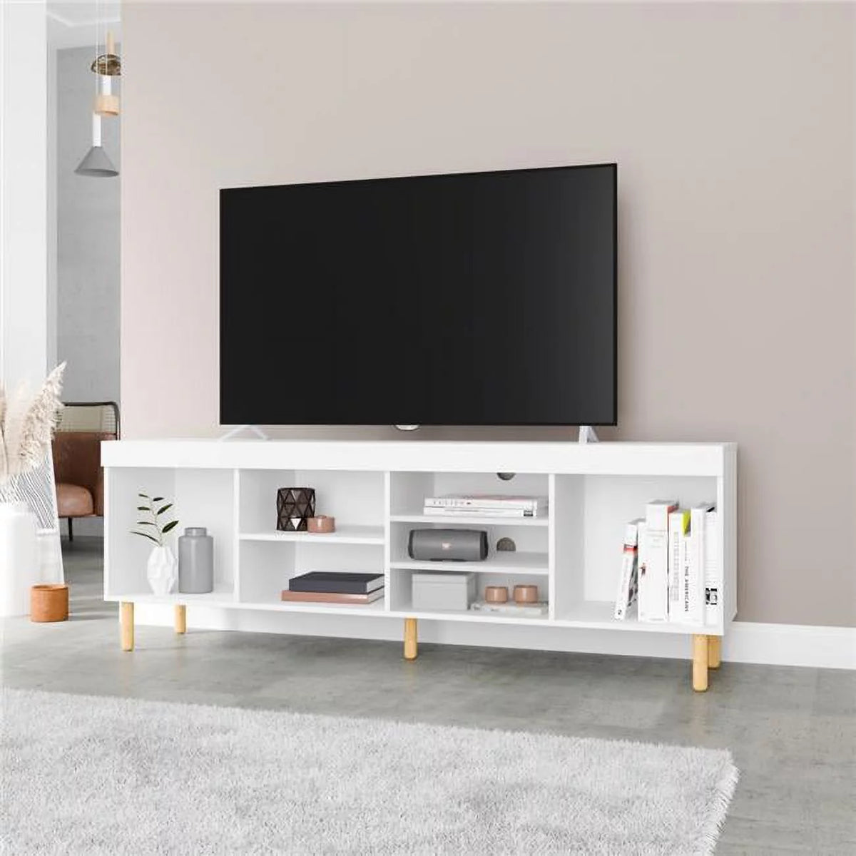 White Modern TV Stand A56275