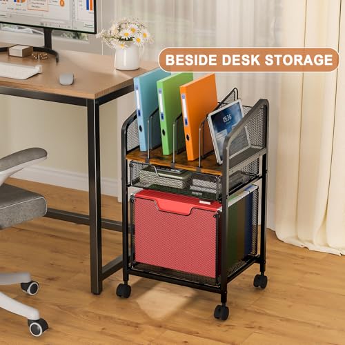 White Rolling File Cabinet with Adjustable Dividers L12772