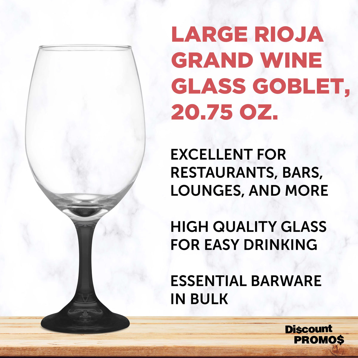 Wine Glasses 20.75 oz. Set of 10 Black V3731