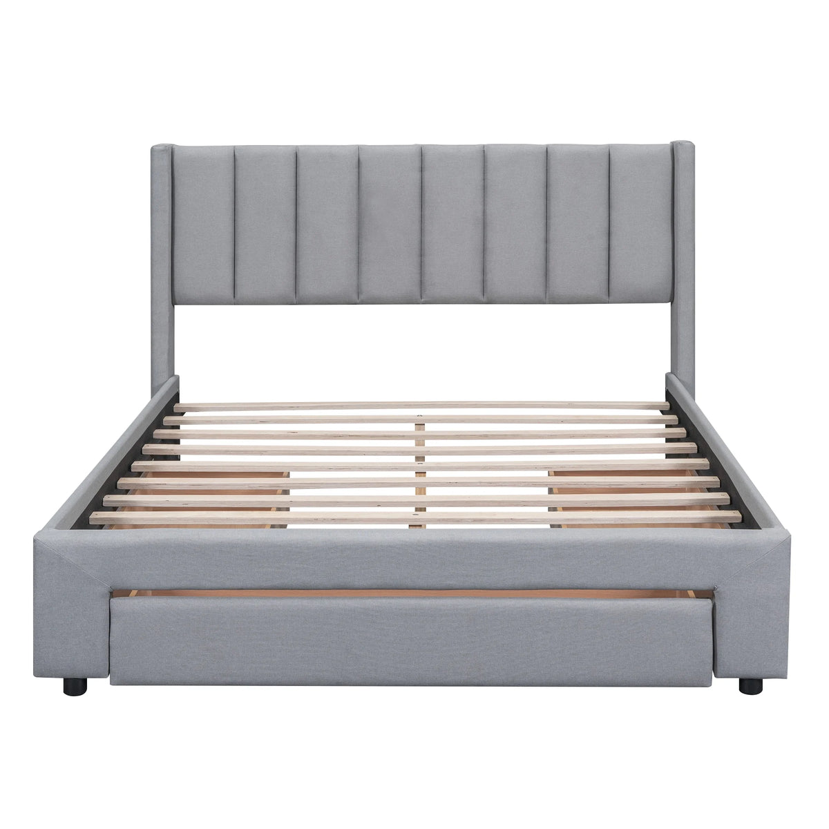 Queen Size Upholstery Platform Bed with Three Storage Drawers G94010