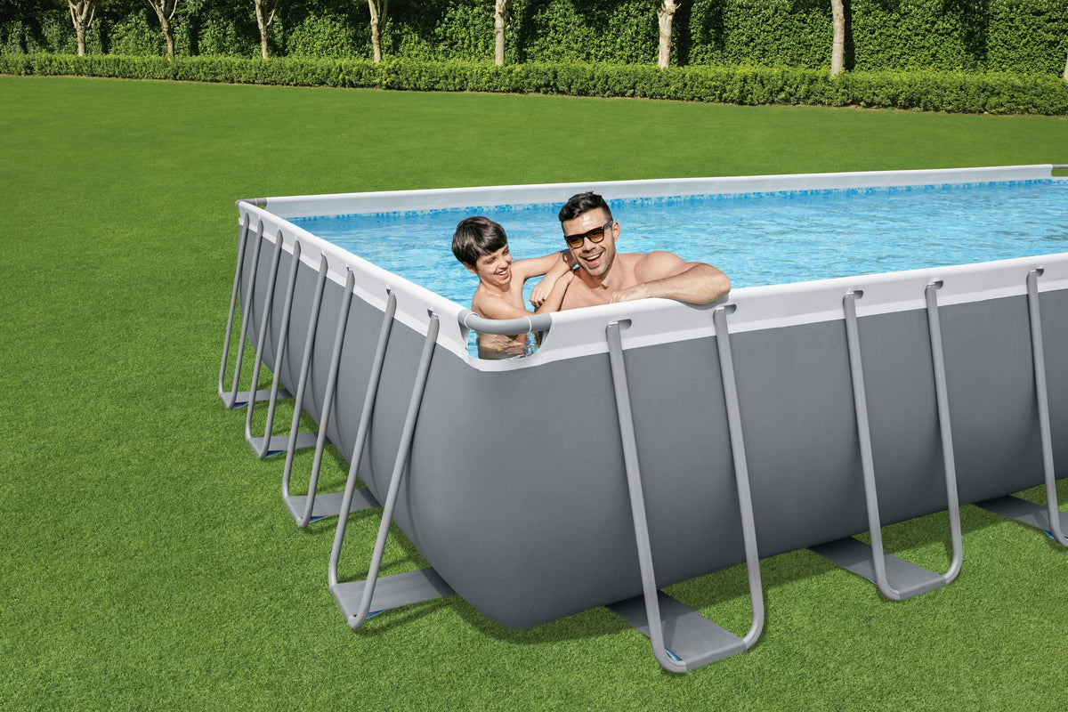 Power Steel 31'4 x 16' x 52 Rectangular Above Ground Pool Set L413353