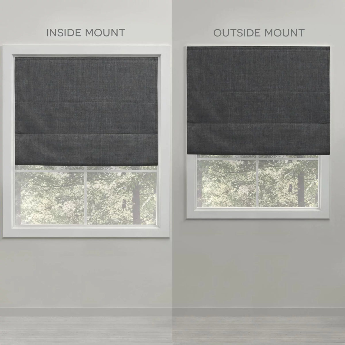 Dark Grey Blackout Roman Shade B1044