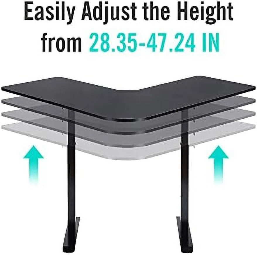 L Shaped Dual Motor Electric Height Adjustable Standing Desk P177