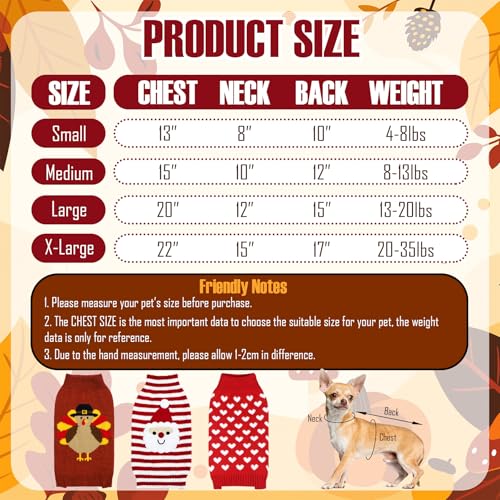3 Pack Dog Christmas Sweater X273