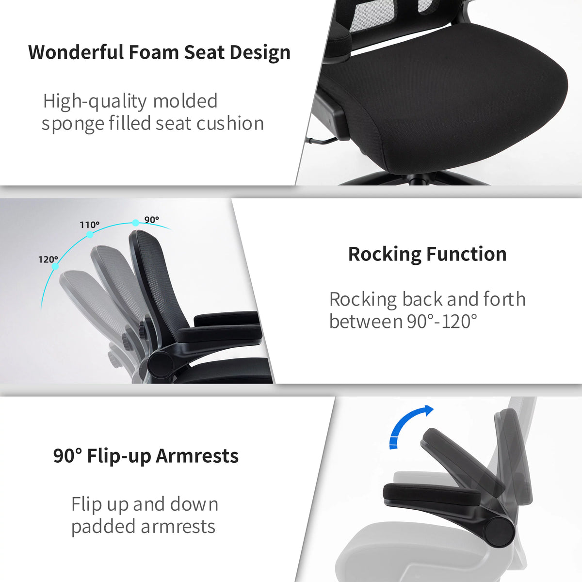 Black Mesh Office Chair with Adjustable Lumbar Support J904744