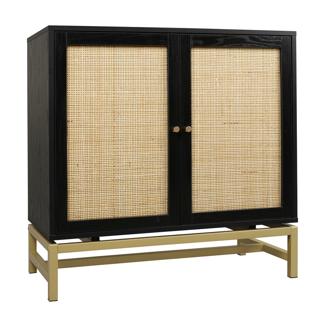 Set of 2 Natural Rattan 2 Door Cabinet H12704