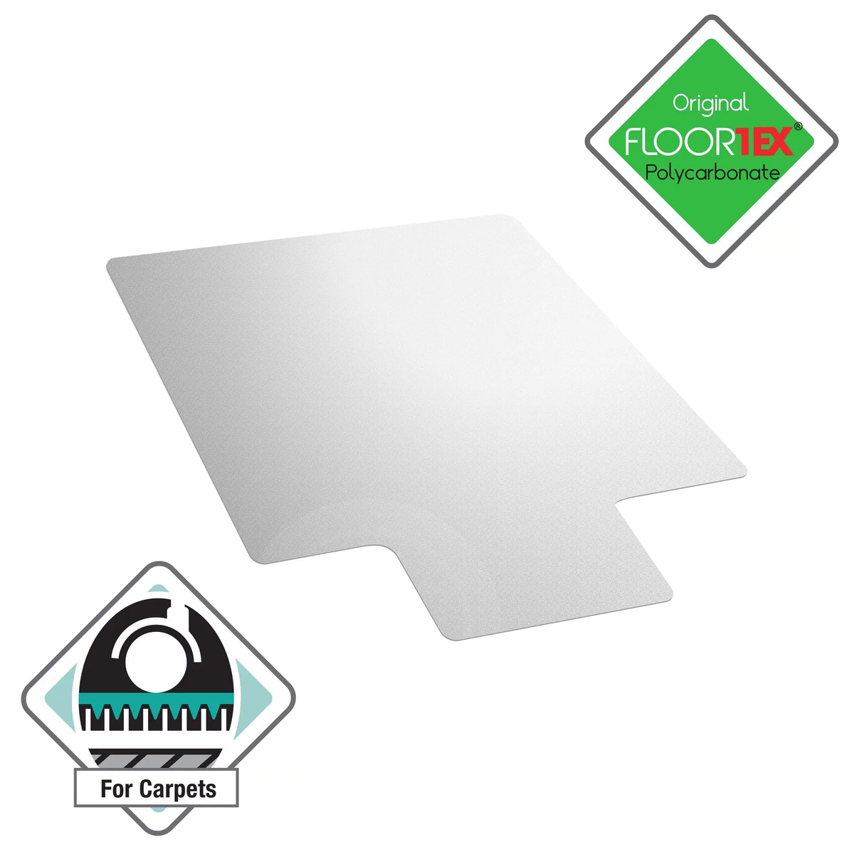 Polycarbonate Rectangular Lipped Chair Mat H2464