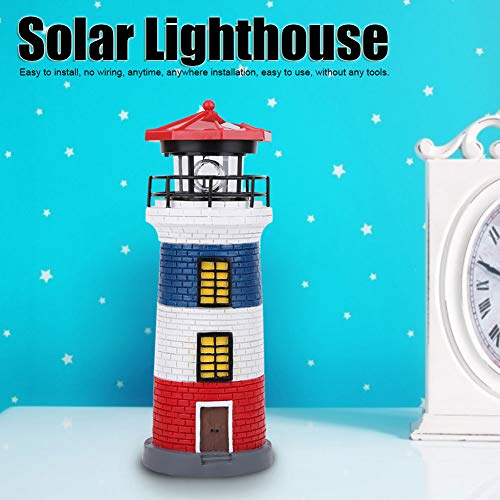 Solar LED Lighthouse Statue Y888237