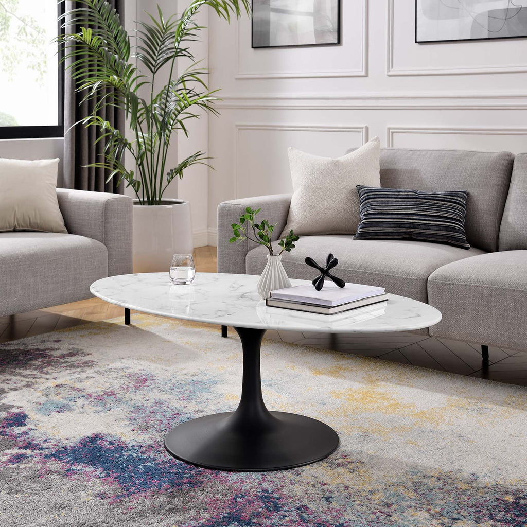 Oval Artificial Marble Coffee Table F53481