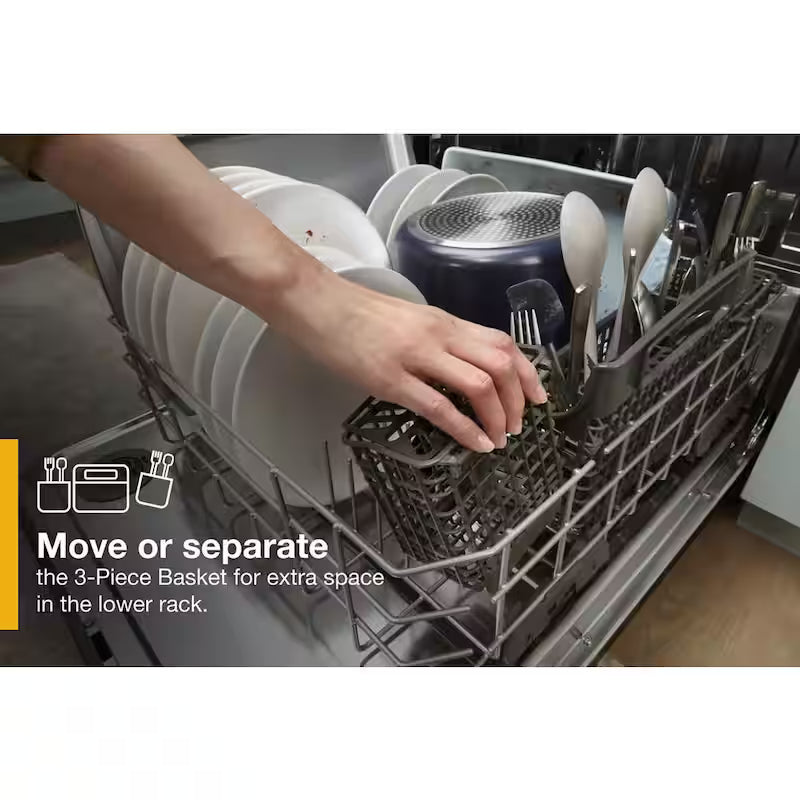 Black Built-In Tall Tub Dishwasher with Third Level Rack D40385